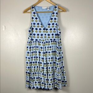 Sincerely Jules Tiered Floral Print Sleeveless V Neck Mini Dress Womens Size‎ S